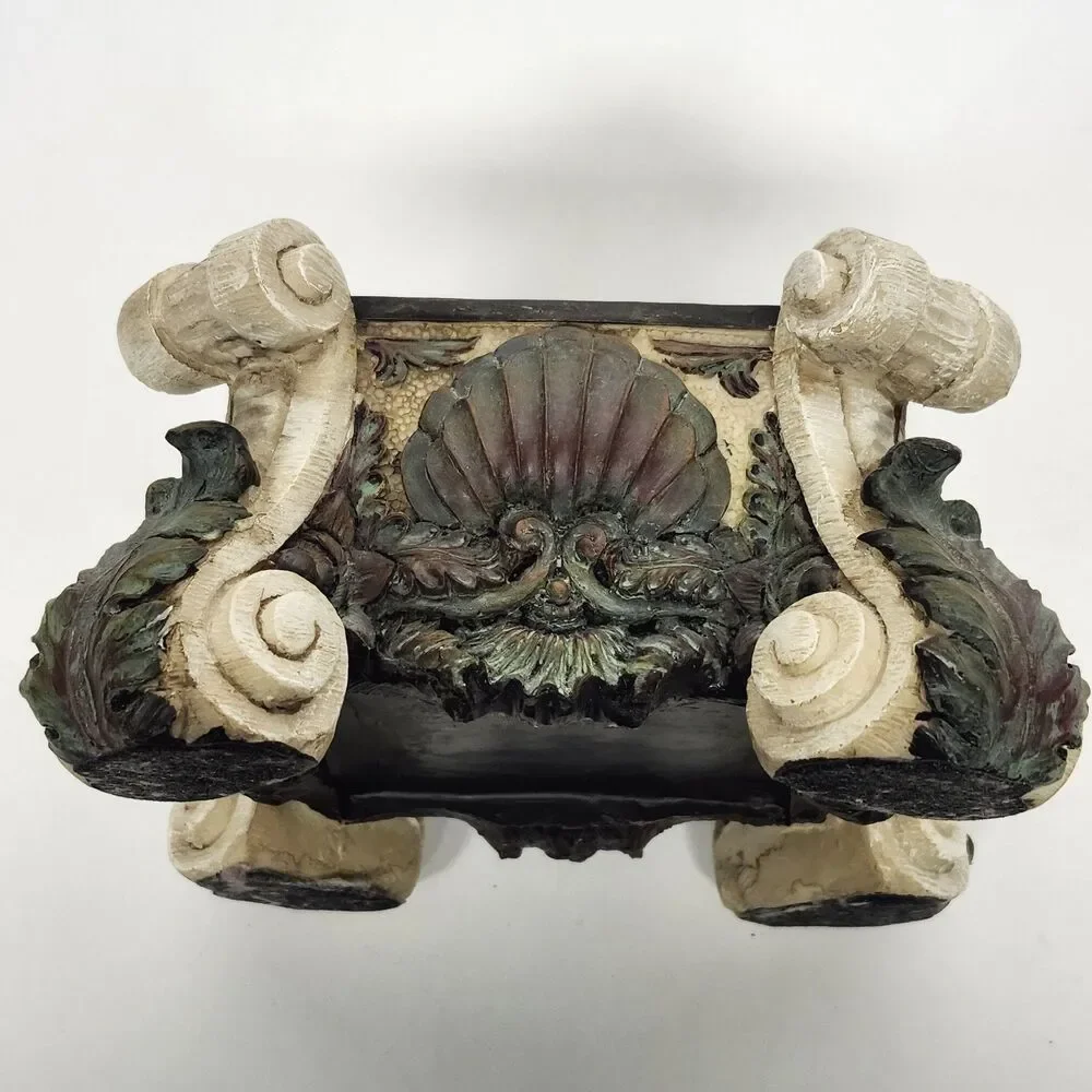 VTG Decorative Dresser Chest Jewelry Box Lid Ornate Trinket Keepsake Organizer